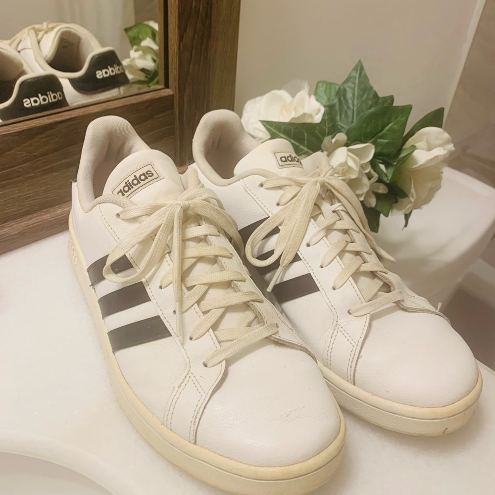 Adidas Men’s White and Black Sneakers